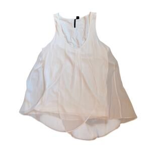 ISDA & Co Ivory Sheer Layered Sleeveless Tank Top (L)